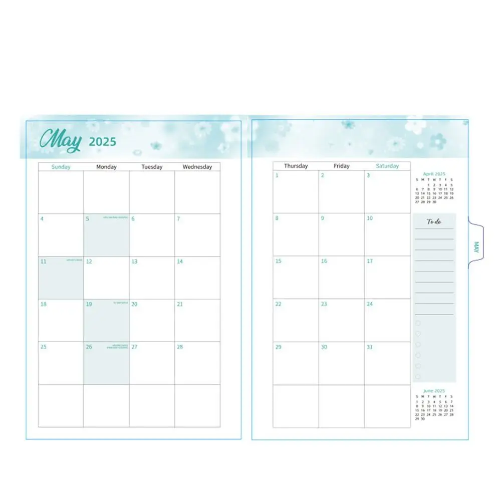 หลวม COIL 2025 Agenda Planner Notebook Planner Organizer ปฏิบัติ A5 ตารางปฏิทิน Notepad ไดอารี่ Weekly Planner