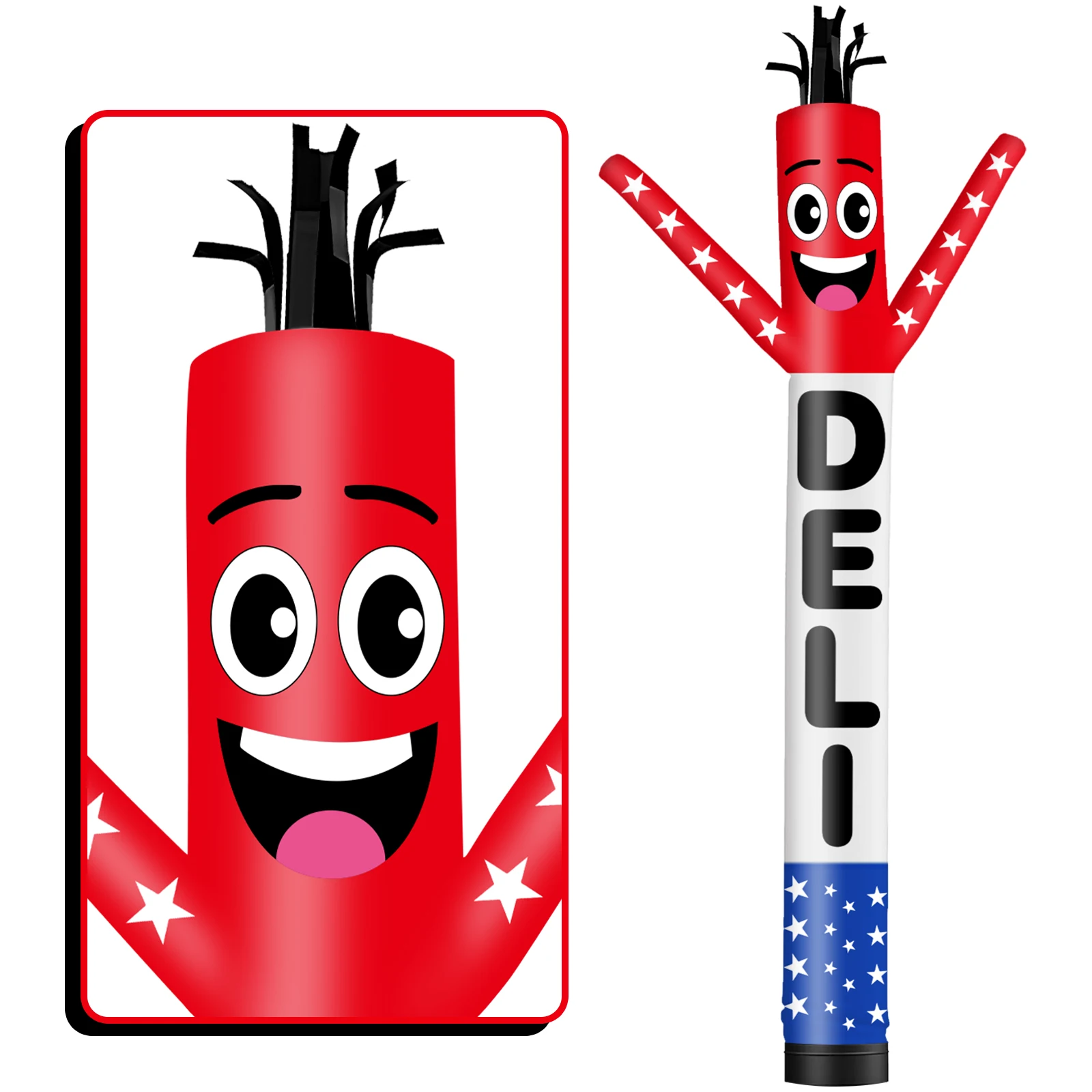 6/10/15/20FT Tall Inflatable Deli Dancing Guy for Outdoor Decoration Advertising(Blower Not Included)