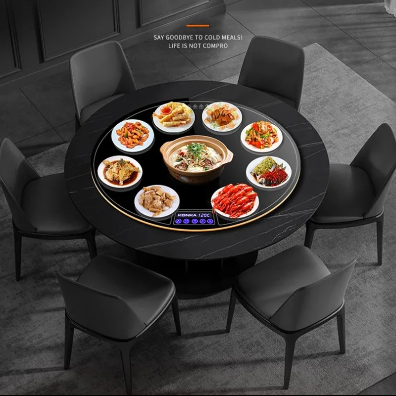 Household Vegetable Warming Board Dining Table Electric Turntable Hot Pot Heating Vegetable Heating Board Meal Insulation