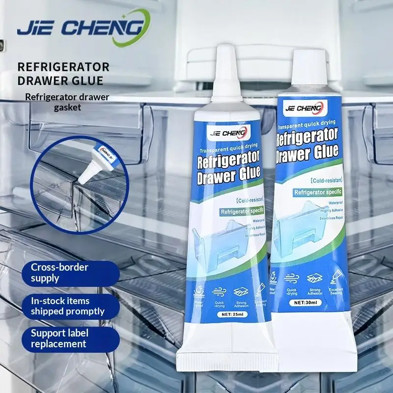 Refrigerator Drawer Repair Glue Transparent Cold Resistant Quick Dry Strong Adhesive For Broken Plastic Drawer Household Repair