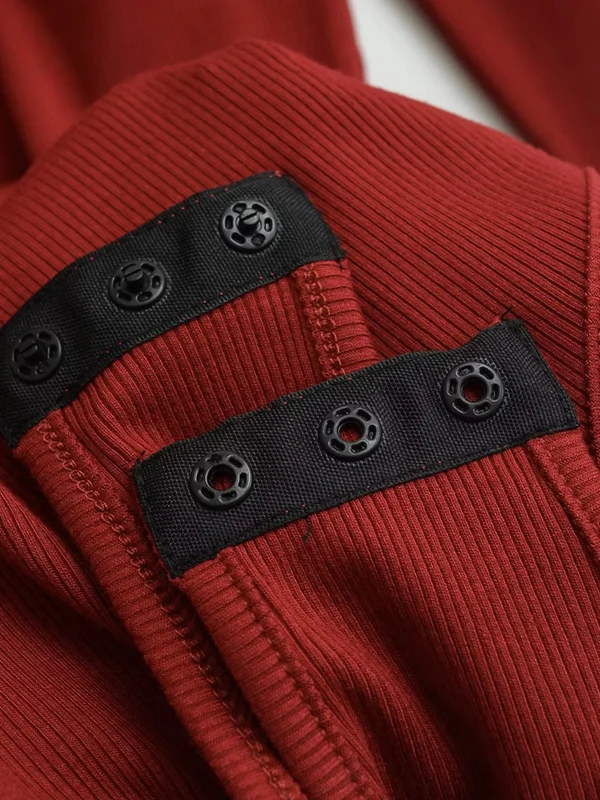 슬림핏 브이넥 긴팔 티셔츠 원피스 여성 섹시 허리 조임 원피스 바지 면 혼방 원단 출퇴근룩