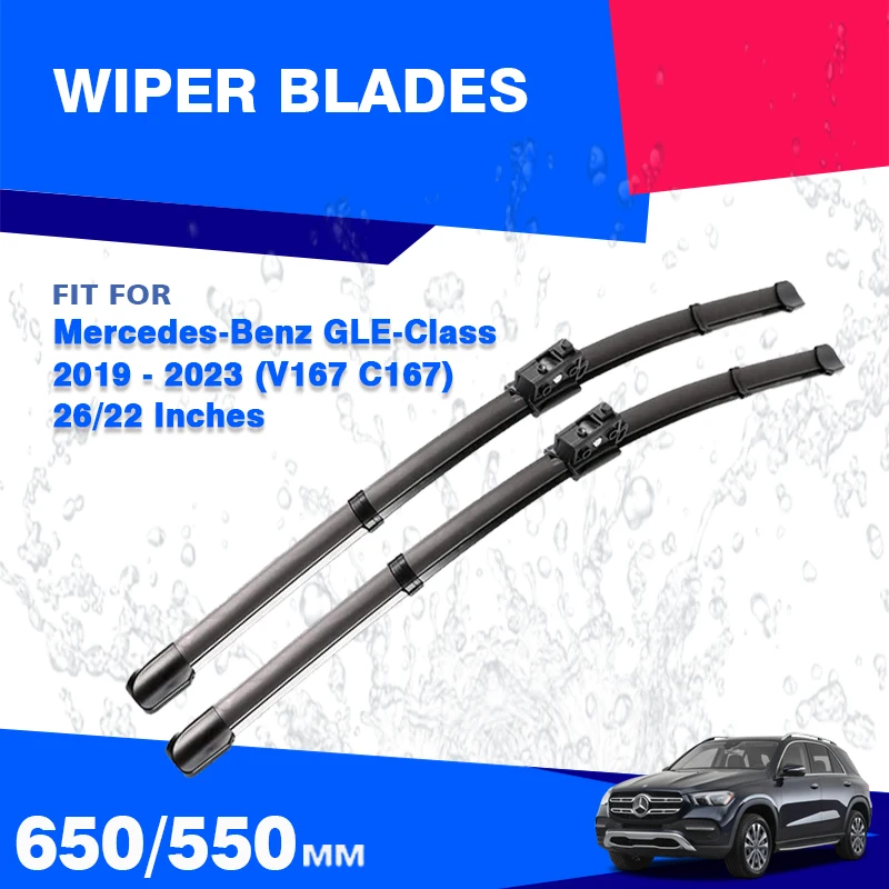 For Mercedes Benz GLE 2019 - 2023 W167 V167 SUV Coupe Front Windshield Wiper Blades Accessories GLE 53 AMG GLE 500e 350 450 400