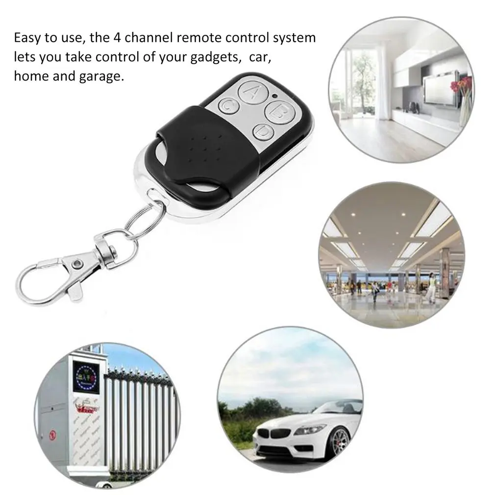 

1pcs 433MHz Remote Control 4CH Car Key Garage Door Gate Opener Remote Control Duplicator Electronic Gate Control Duplicator