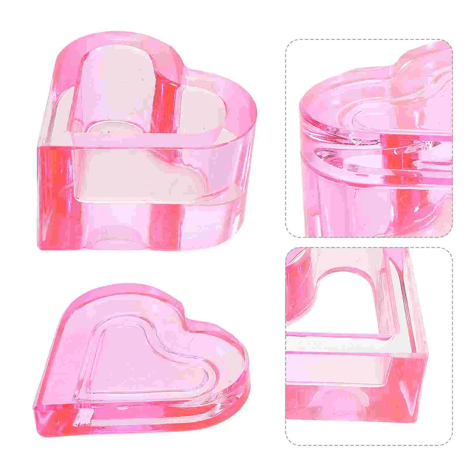 

Nail Brush Cup Tools Salon Glass Crystal Holder Supplies Dappen Dish Transparent Bowl Heart