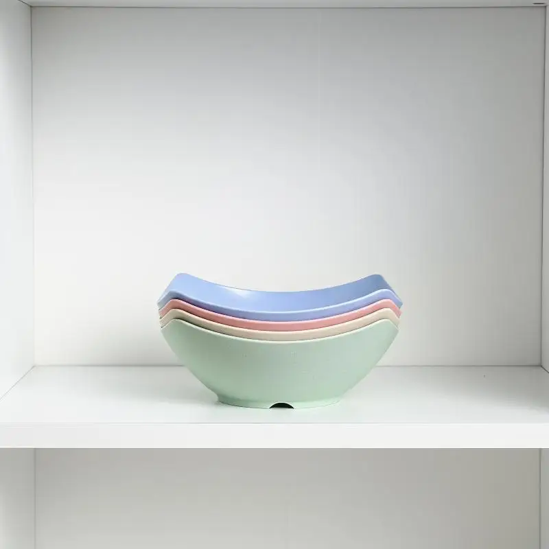 4 Pcs Plastic Salad Mixing Bowls Premium Quality Multipurpose Bowls For Fruit Vegetable Snacks Breakfast Restaurant Cafe Use