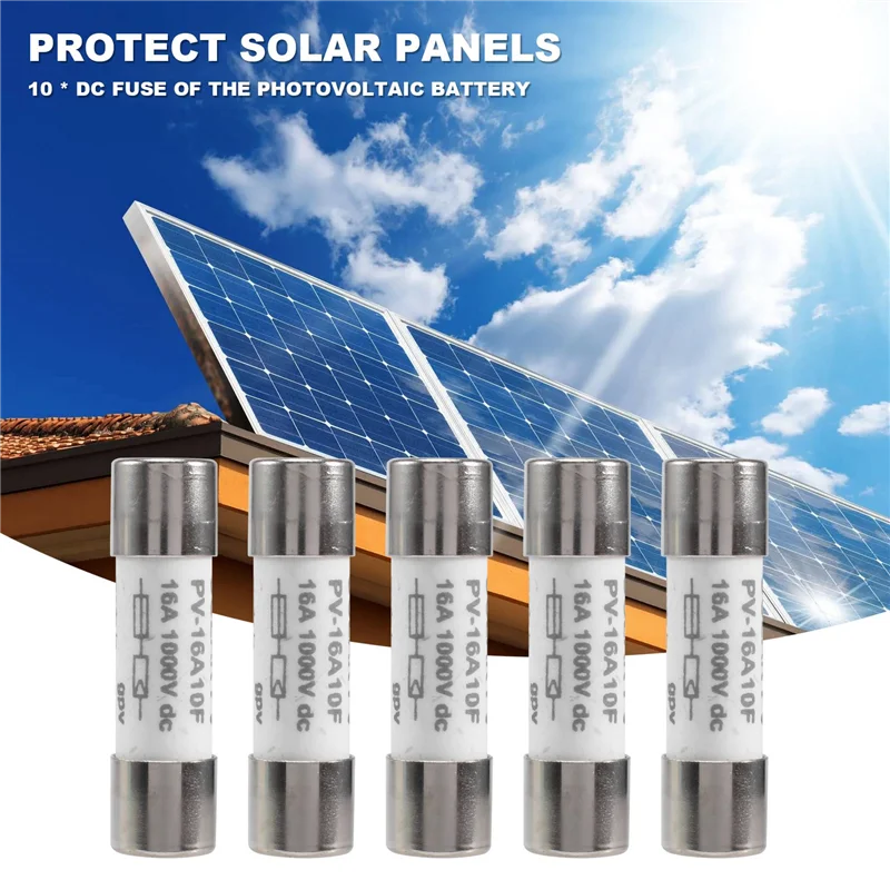 A13E-10 Pcs 1000 VDC Fuse Solar PV Explosion-Proof Fuse Silver