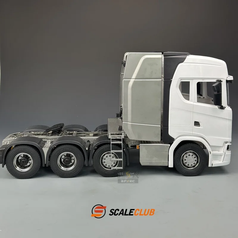 Scaleclub สําหรับ Scania 770S อัพเกรดโลหะทั้งหมด Heavy-Duty แชสซีขนส่งขนาดใหญ่สําหรับ Tamiya RC Trailer Tipper อะไหล่