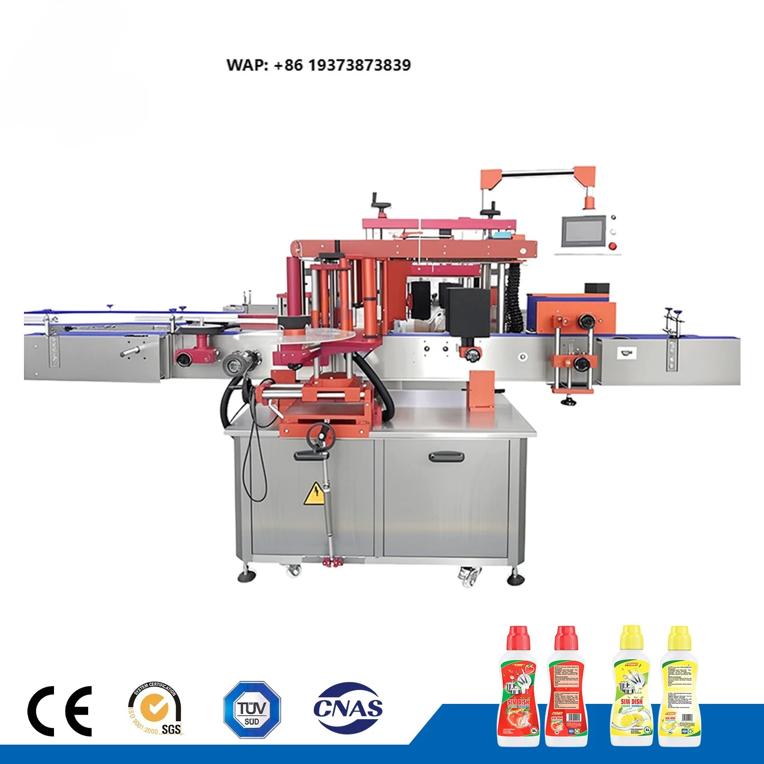 Automatic Double Sides Front Back Labeling Machine for Cosmetic Flat Bottles Body Wash Containers