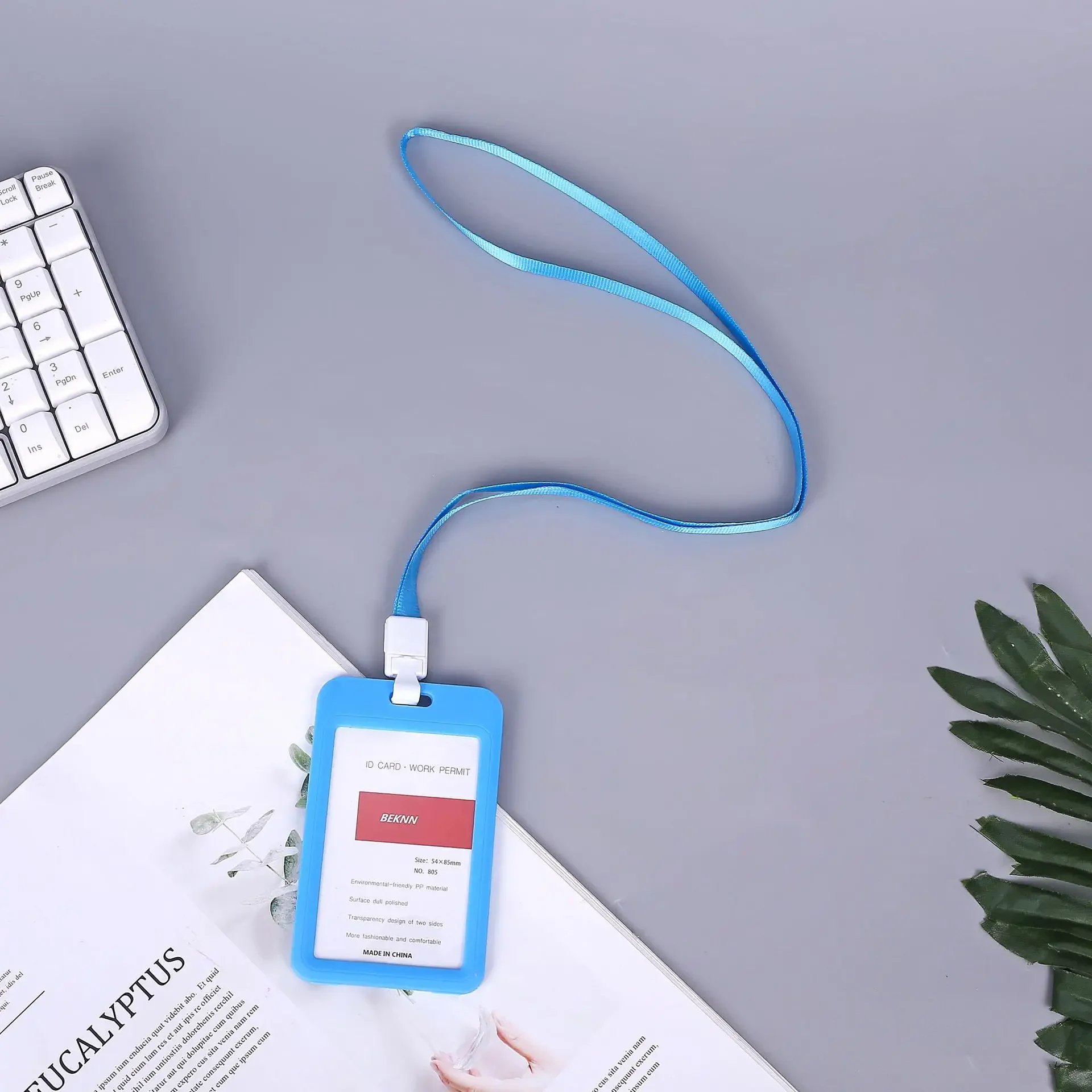 Plastic Work Card Cover with Lanyard Rope ID Work Card Identity Badge Bus Card Holder Cover Business Credit Card Holder Bag Case