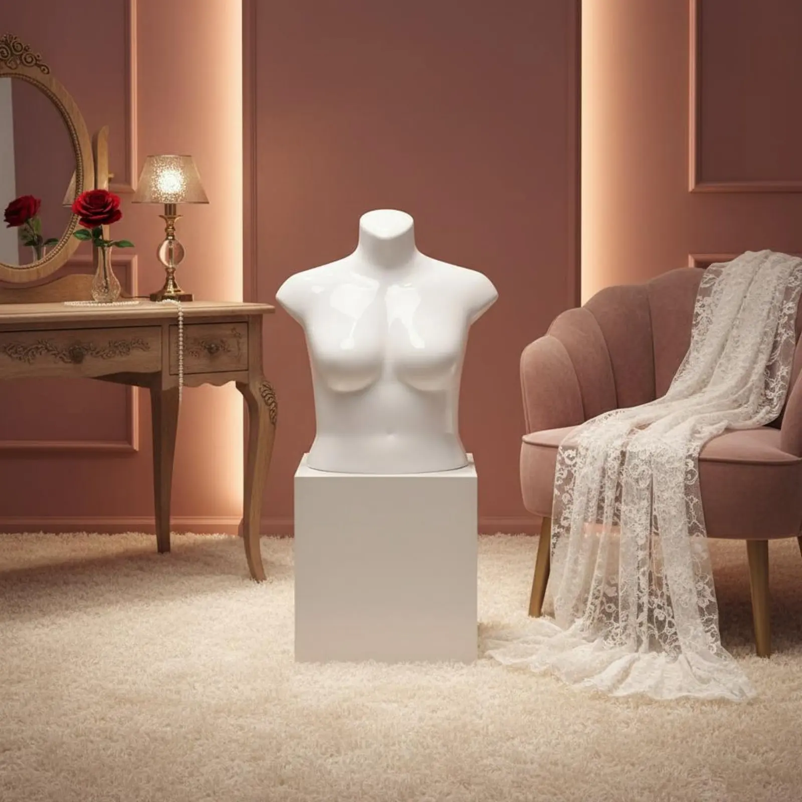 Maniquí torso femenino talla grande para escaparates de mascotas - imagen 3
