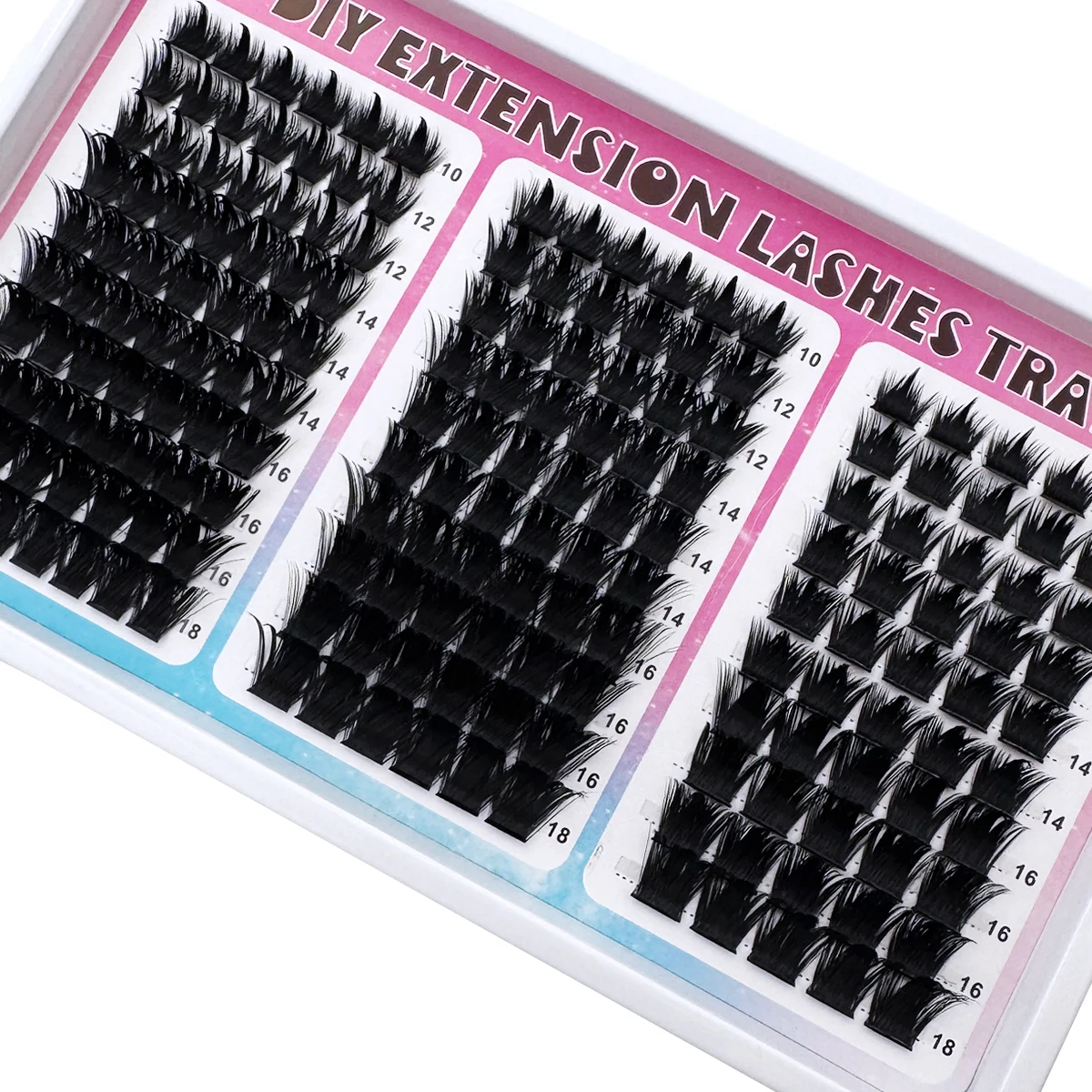 300D-60D Spikes Lash Cluster Wimpernverlängerungen 180 Stück/260 Stück Dicke, Stachelige Einzelwimpern 10-18mm Mega Wispy DIY für Zuhause – Detail 3