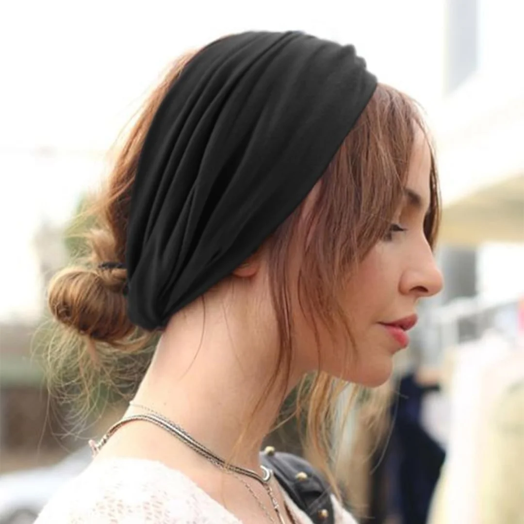 Loses Sport-Stirnband für Damen, elastisches Yoga-Stirnband zum Laufen, gebundenes Stirnband für Sport-Haar-Accessoires – Detail 2