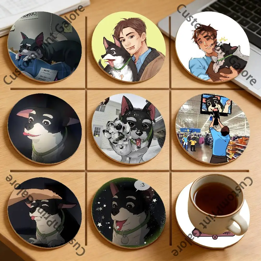 

Dog Beef D-DispatchD Eco-Friendly Pine Coasters HD Print Design Non-Slip, Heat-Resistant Table Protection