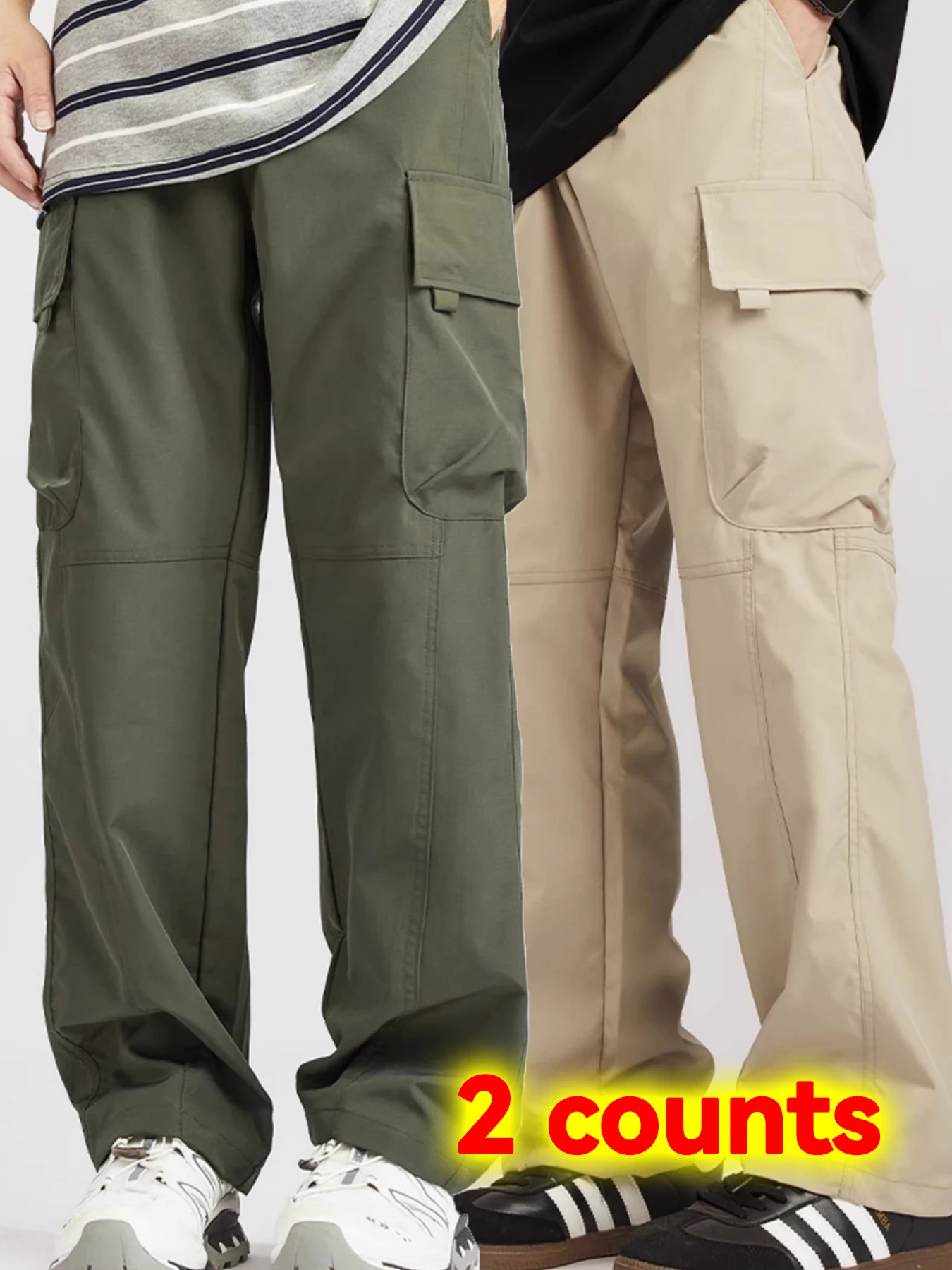 

Брюки мужские летние, тонкие, свободные, прямые и универсальные. Мужские рабочие брюки с девятью точками, новые длинные брюки 2025 года, новинка 2025 года.