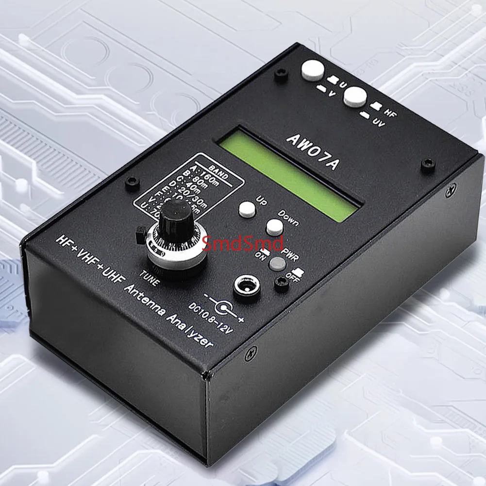 AW07A Antenna Analyzer HF/VHF/UHF RF Impedance Antennas Analyzers 1.5-470MHZ 160M SWR Measure Tester Tool With 1.0 To 9.99 SWR
