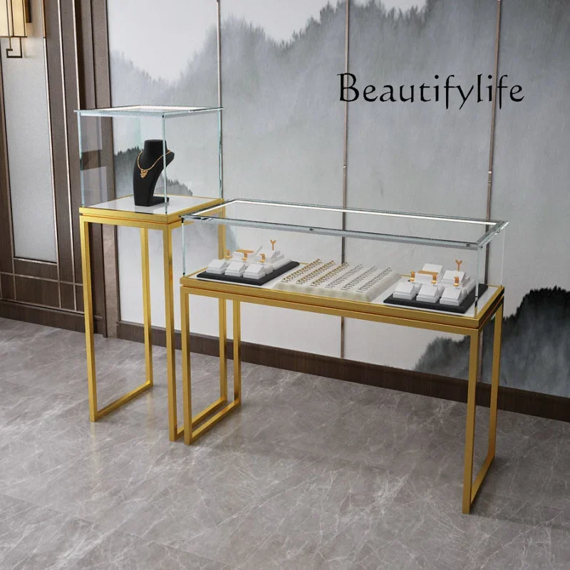 

BJ Custom. Light Luxury Jewelry Showcase Accessories Jewellery Boutique Glass Transparent Counter Jade Watch Display Counter Cu