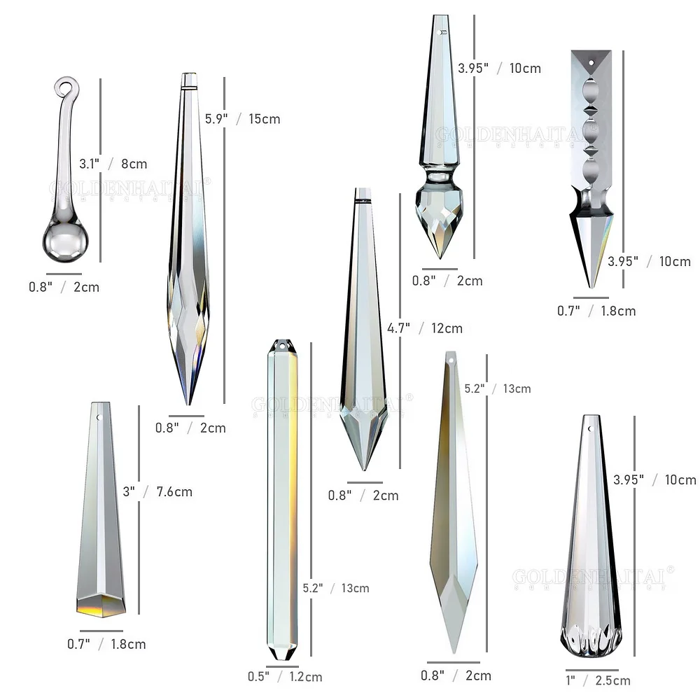 1 قطعة 100 مللي متر صاروخ رئيس بريزم معلقة حبة قطرة جليد كريستال زجاج قلادة مصباح نجف الإضاءة جزء الحرفية توريد ديكور المنزل