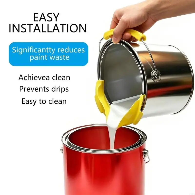 4 Piece Paint Bucket Pour Spout Includes 2 Nozzles And 2 Roller Scrapers Suitable For Smooth Drip Less Application