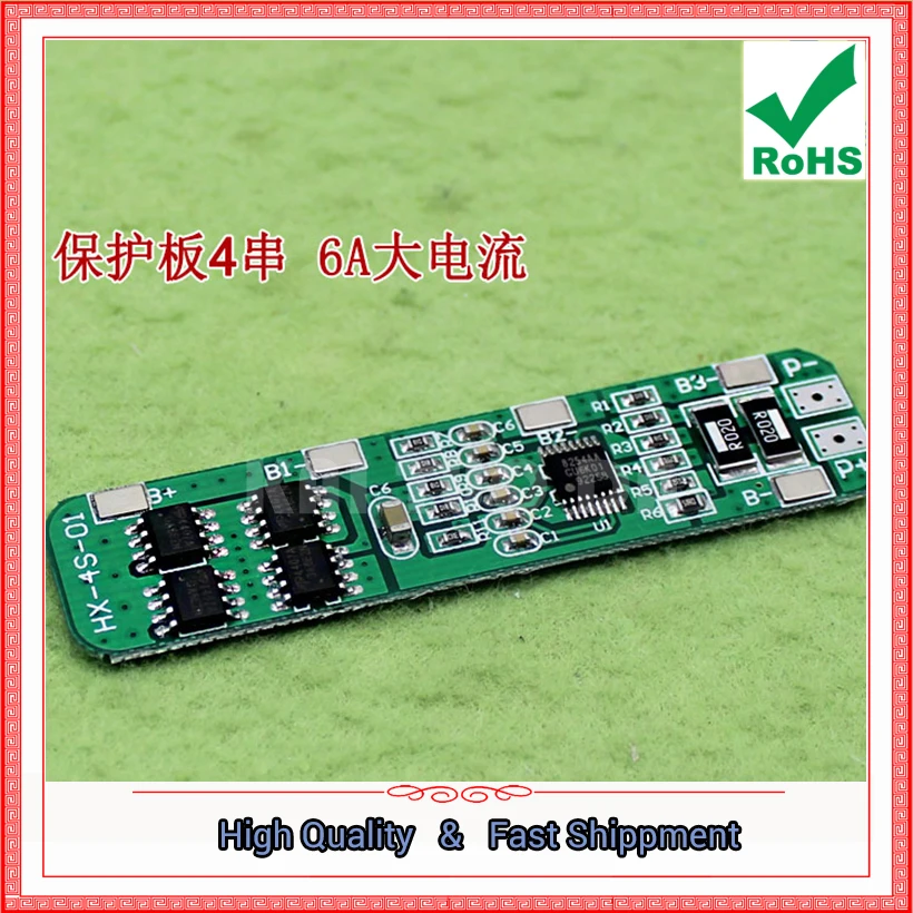 4 String 14.8V 18650 Lithium Polymer Battery Protection Board Charge 16.8V anti-overcharge Over 6A Module