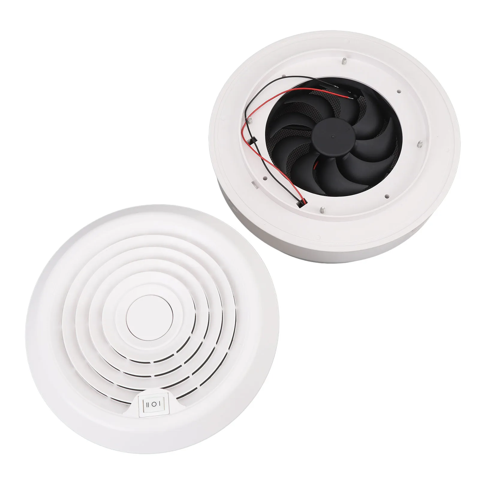 12 فولت RV سقف مروحة العادم 5000 دورة في الدقيقة مروحة تهوية مستديرة السقف تنفيس مع شاشة ل مقطورة تخييم متنقل يخت