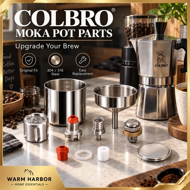 Colbro Stainless Steel Moka Pot Replacement Part 85Ml 316 Steel Double Layer Measuring Cup For Coffee Brewing Home Kitchen Use