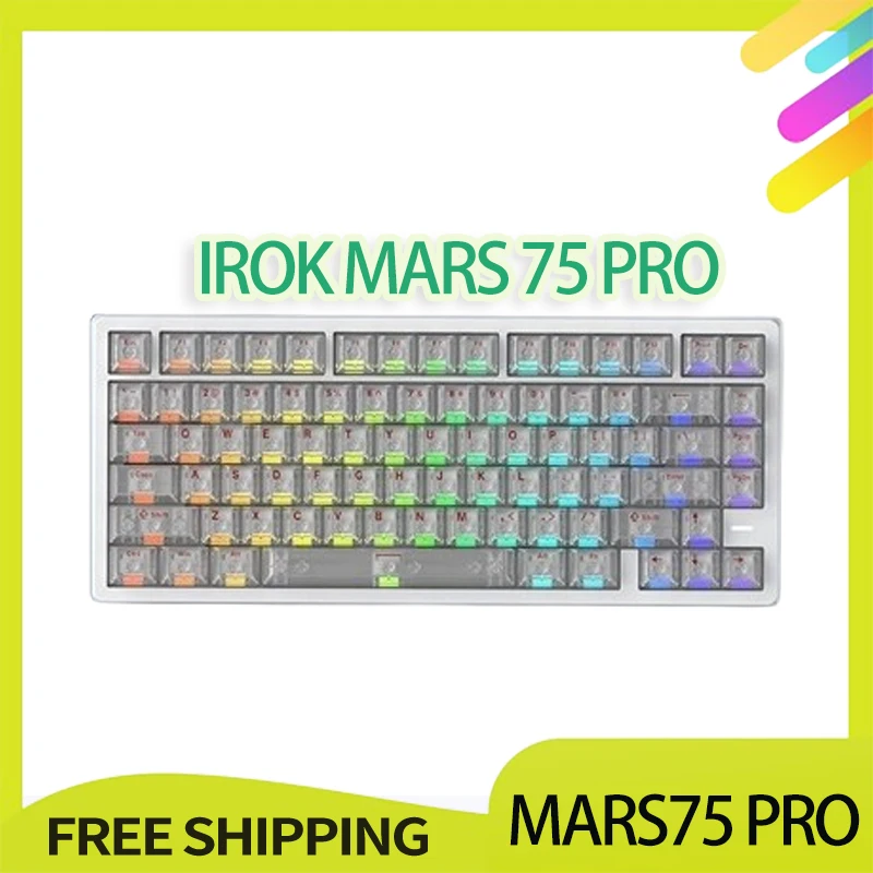 

Irok Mars75 Pro Magnetic Switch Keyboard 8k Rt0.001mm Low Delay Argb Gasket Ergonomic Custom 75% Gaming Keyboard Gamer Gifts