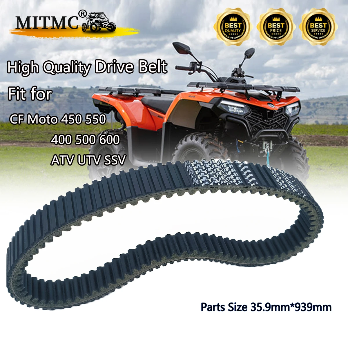 BELT  FOR CF ATV UTV MOTO 450 500 520 550 600 Part Number 0180-055000-0004 Size 35.9*939