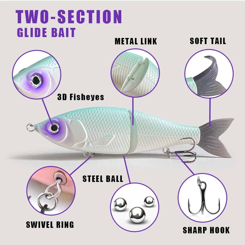 Swimbaits Pike Trout Glide Baits Minnow Hard Bass Angelköder 19 cm/89,5 g – Detail 2