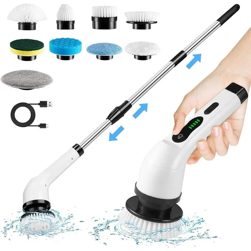 

Cordless Spin Scrubber Electric Multipurpose Cleaning Brush for Kitchen Bathroom Toilet - Household Hair Brushes And Mops