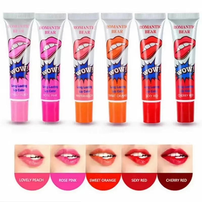 Amazing 6 Colors Peel Off Liquid Lipstick Waterproof Long Lasting Lip Gloss Mask Moisturizer Makeup Tear Pull Lip Tint Cosmetic