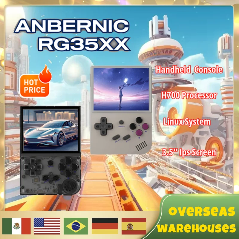 

Anbernic Rg35xx Handheld Game Console H700 Processor 3.5'' Ips Screen Linux System Retro Portable Video Console Children's Gift