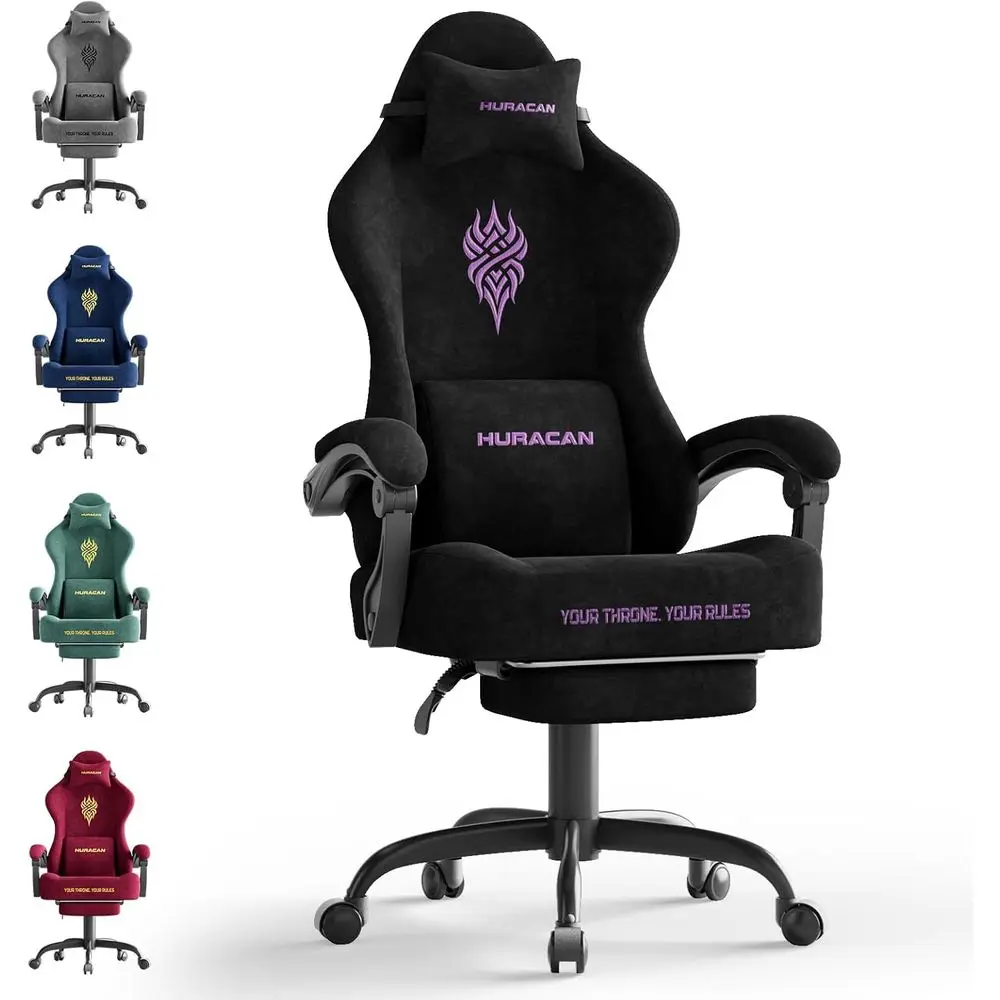 Velvet abric Gaming Chair - 20.5″ Wider Seat Cushion, ire Embroidery, Ergonomic High Back Game Chair with ootrest | Computer Cha
