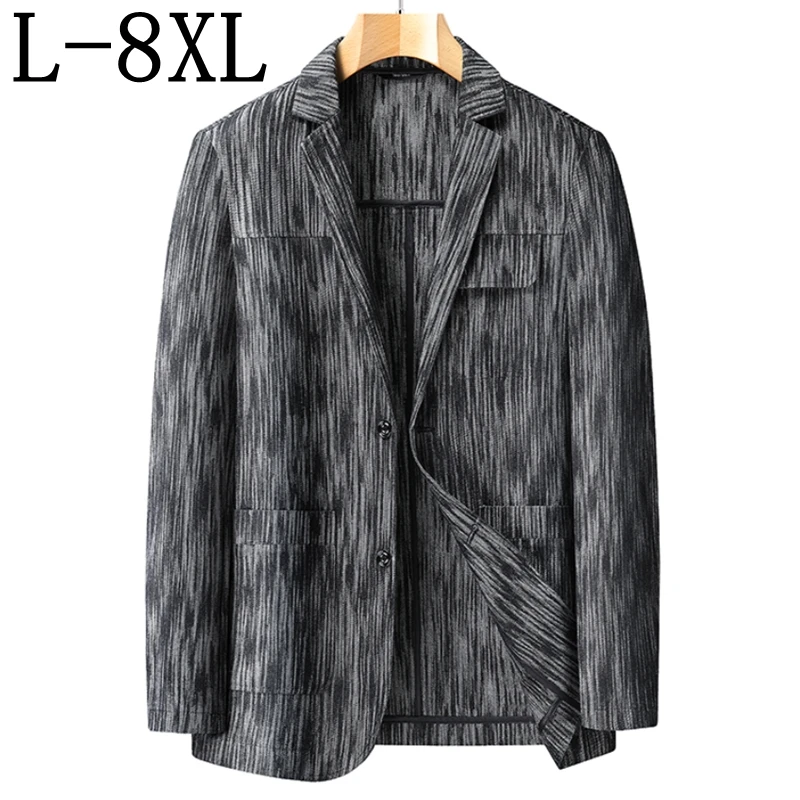 8XL 7XL 6XL 2025 Новые модные оксфордские пиджаки с принтом для мужчин, элитные роскошные пиджаки, повседневный свободный пиджак, мужская брендовая одежда