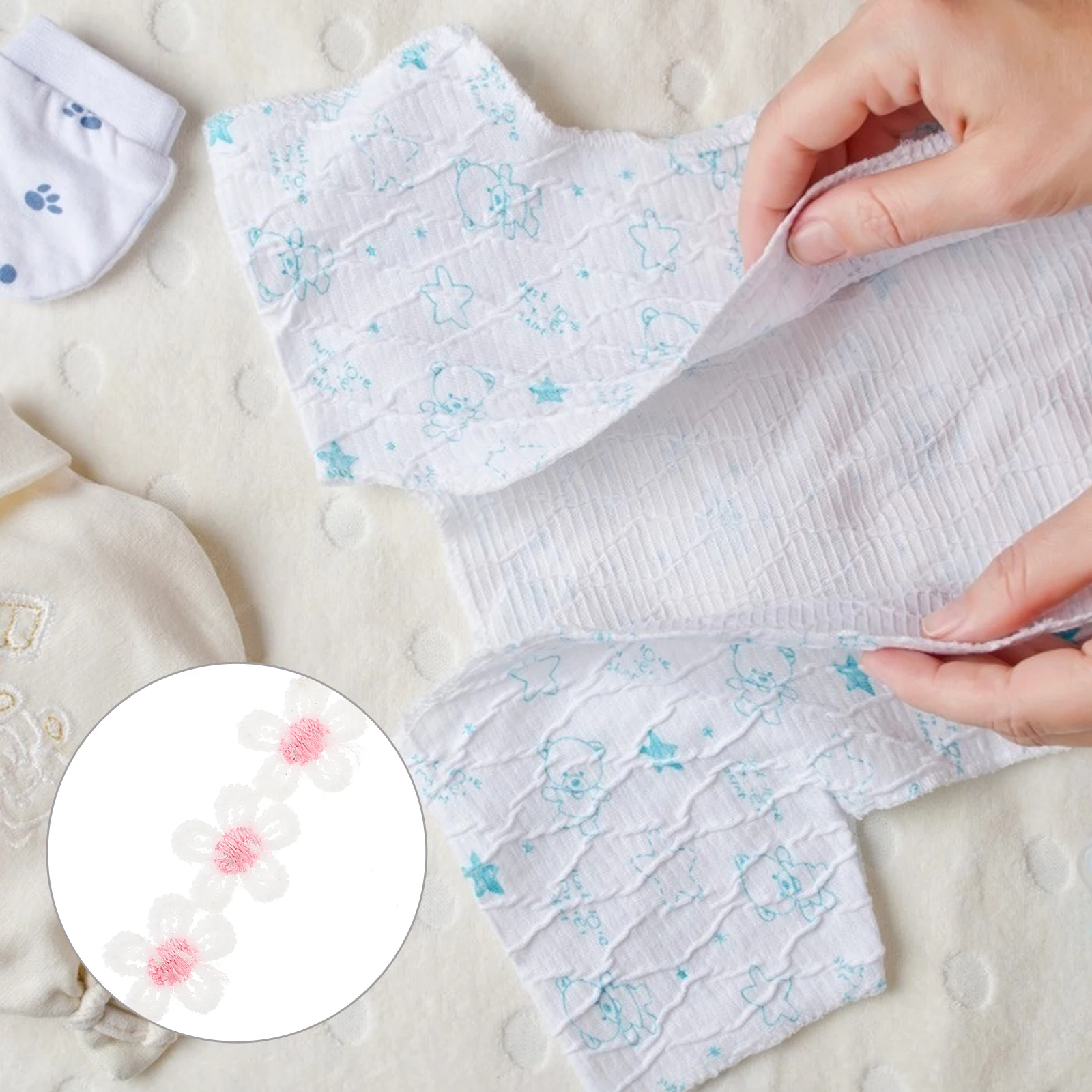 

Polyester Silk Embroidery Flower Lace Ribbon Sewing Material Wedding Party Decorative Elastic B for Clothing