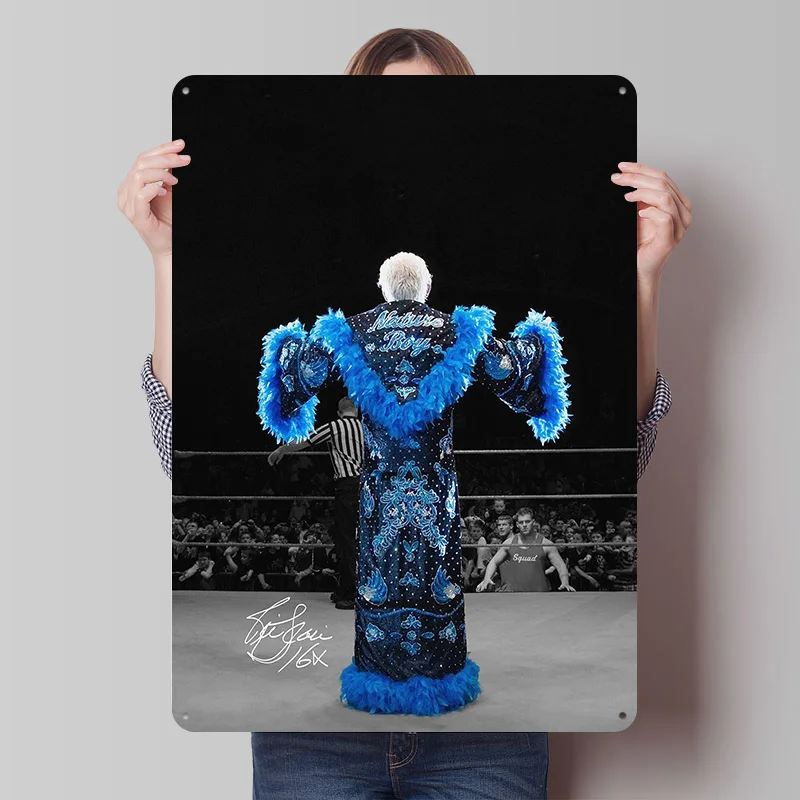 Ric Flair Wrestler Metal Sign Wall Art Vintage Retro Tin Signs for Home Decoration Gamer Room Decoration Gaming House Decor At