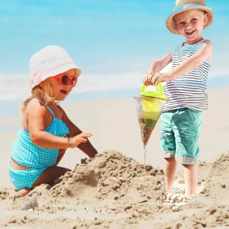 Gadget giocattolo con sabbia per bambini da spiaggia Strumento per imbuto per i bambini Gita in spiaggia da