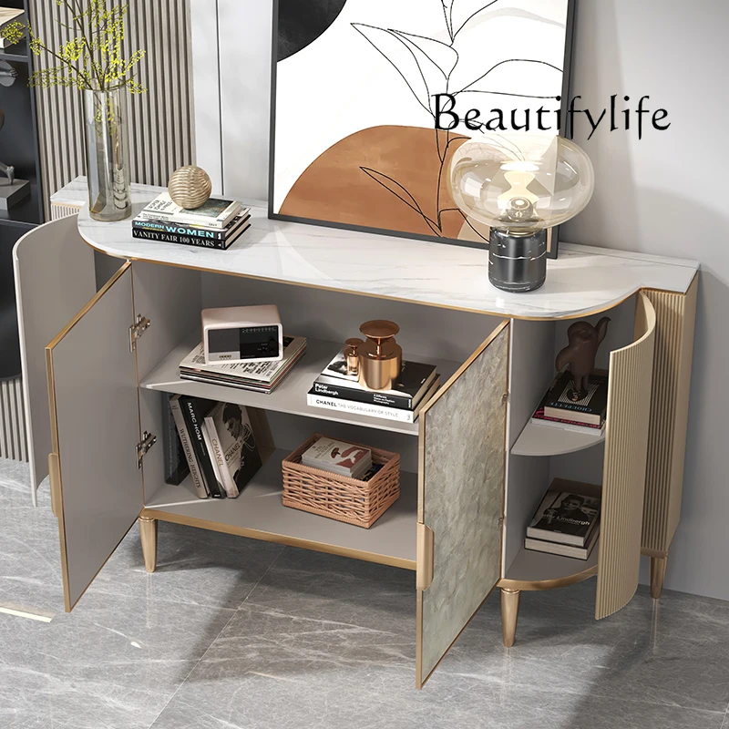 Italian-style entrance cabinet, simple modern light luxury living room partition locker