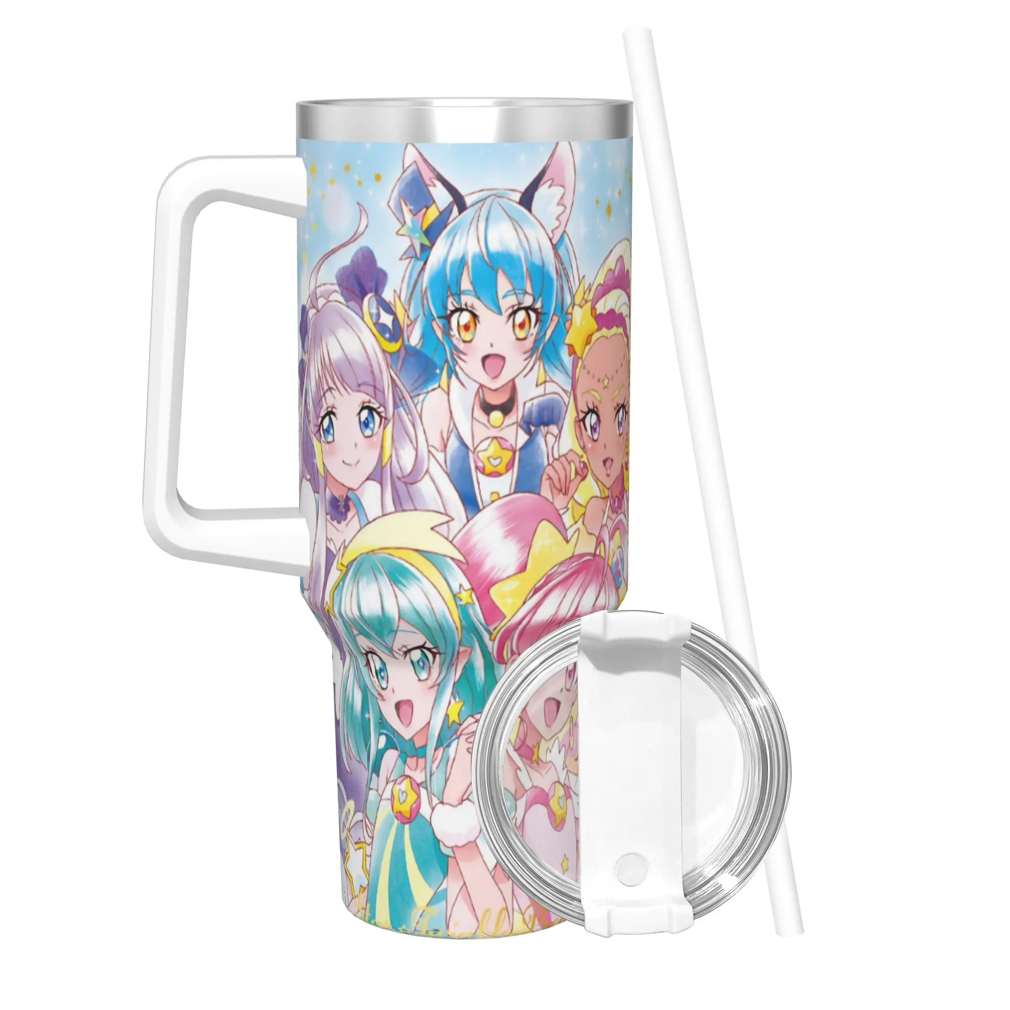 Soaring Sky Pretty Cure Tumbler 40oz Stainless Steel Double Wall Vacuum Insulated  Cup With Straw