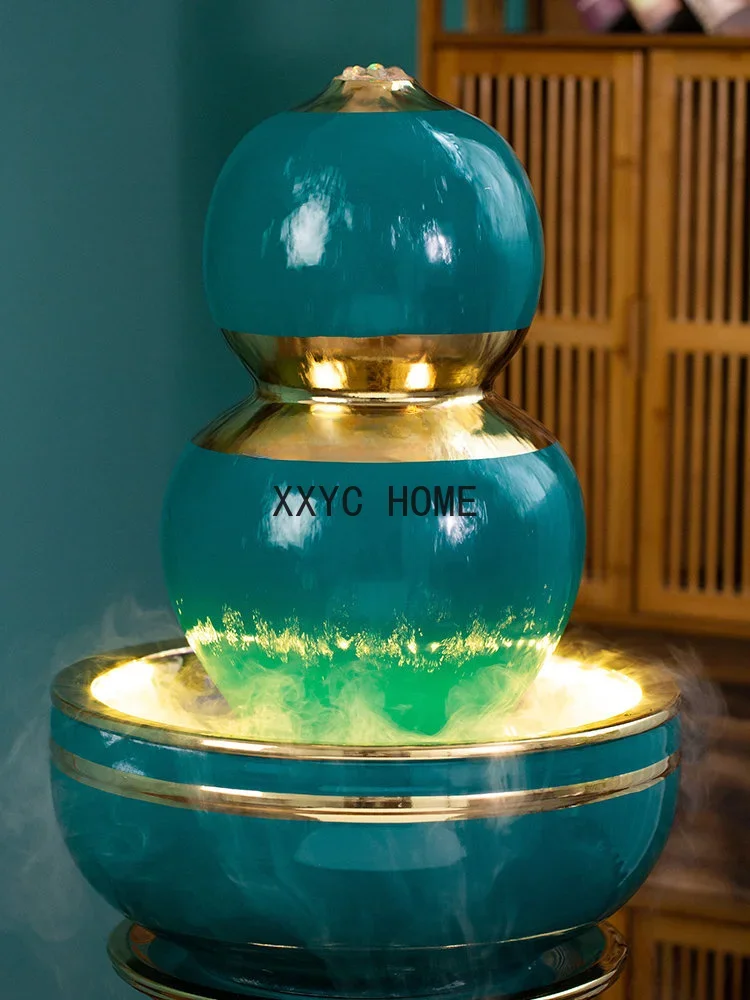 غرفة المعيشة الطابق السيراميك المياه المتدفقة الحلي المنزل زخرفة تلفزيون خزانة أريكة الجانب ضوء الفاخرة