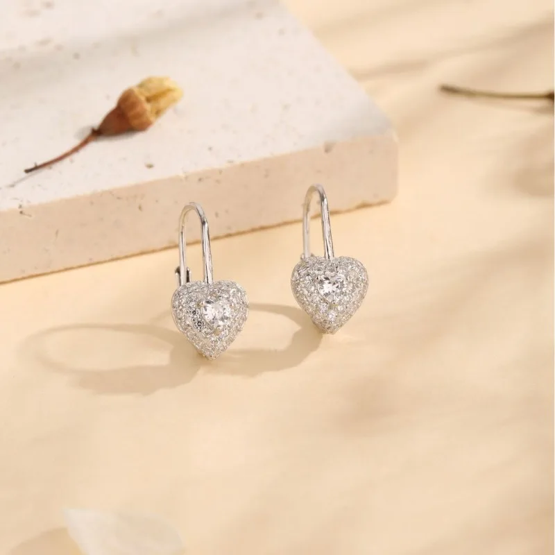 

Простые женские безделушки из стерлингового серебра S925, новые трендовые креативные аксессуары с цирконом в форме сердца