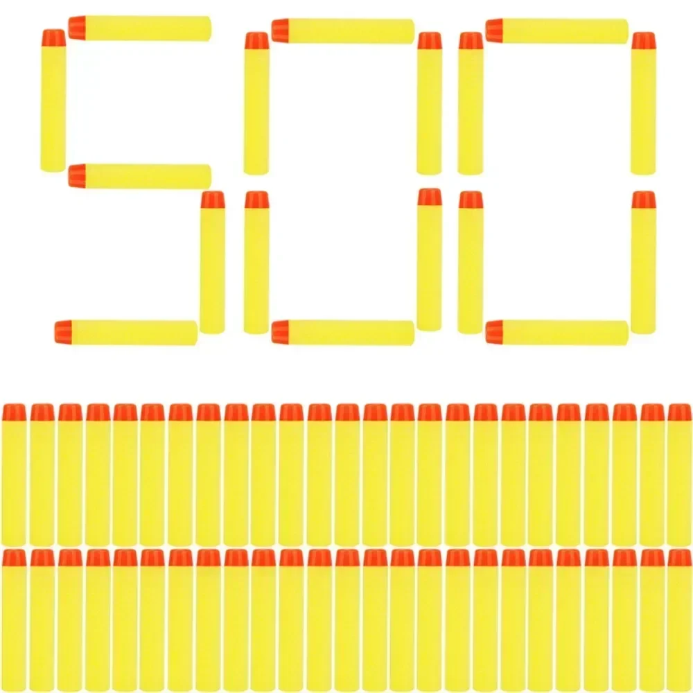 

Желтые 100/1000 шт. дротики для Nerf, мягкие полые головки с отверстиями, 7,2 см, сменные дротики, игрушечный пистолет, пули для серии Nerf, подарок для детей