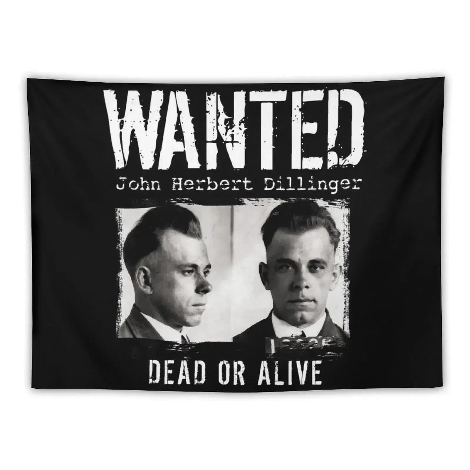 John Dillinger Mugshot - Wanted Dead or Alive Tapestry Home Decoration Wall Coverings Tapestry