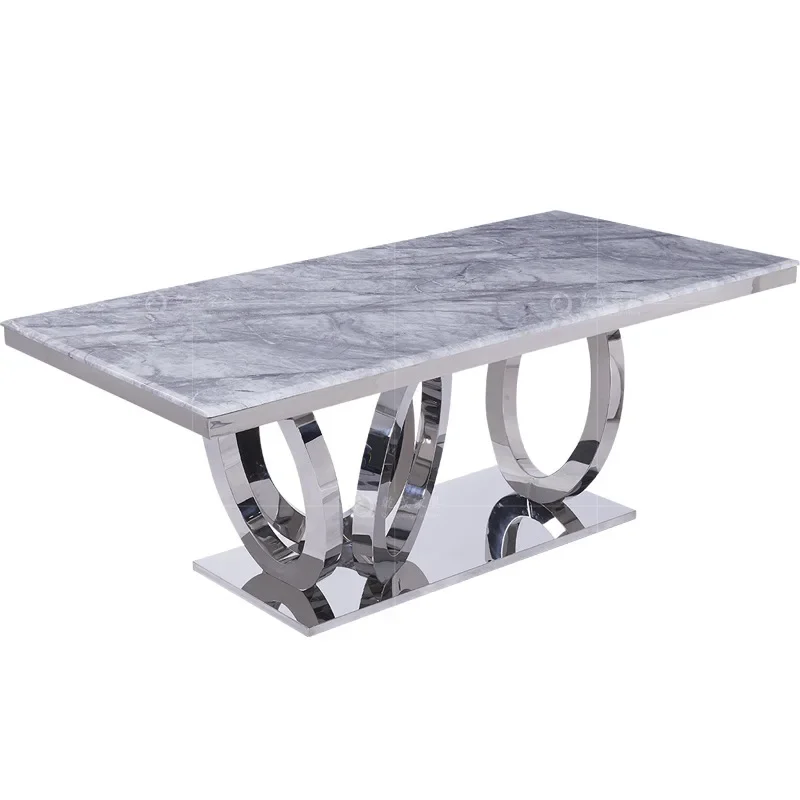 

Light luxury marble dining table, two-meter rectangular Italian dining table for home use