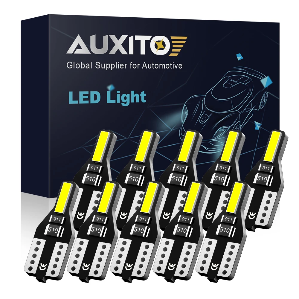 

AUXITO 10Pcs W5W T10 LED Bulb 5W5 194 501 Car Interior Light Auto Bulb for Golf 7 Bmw E60 E46 E90 F10 Passat B6 Peugeot 206 Lamp