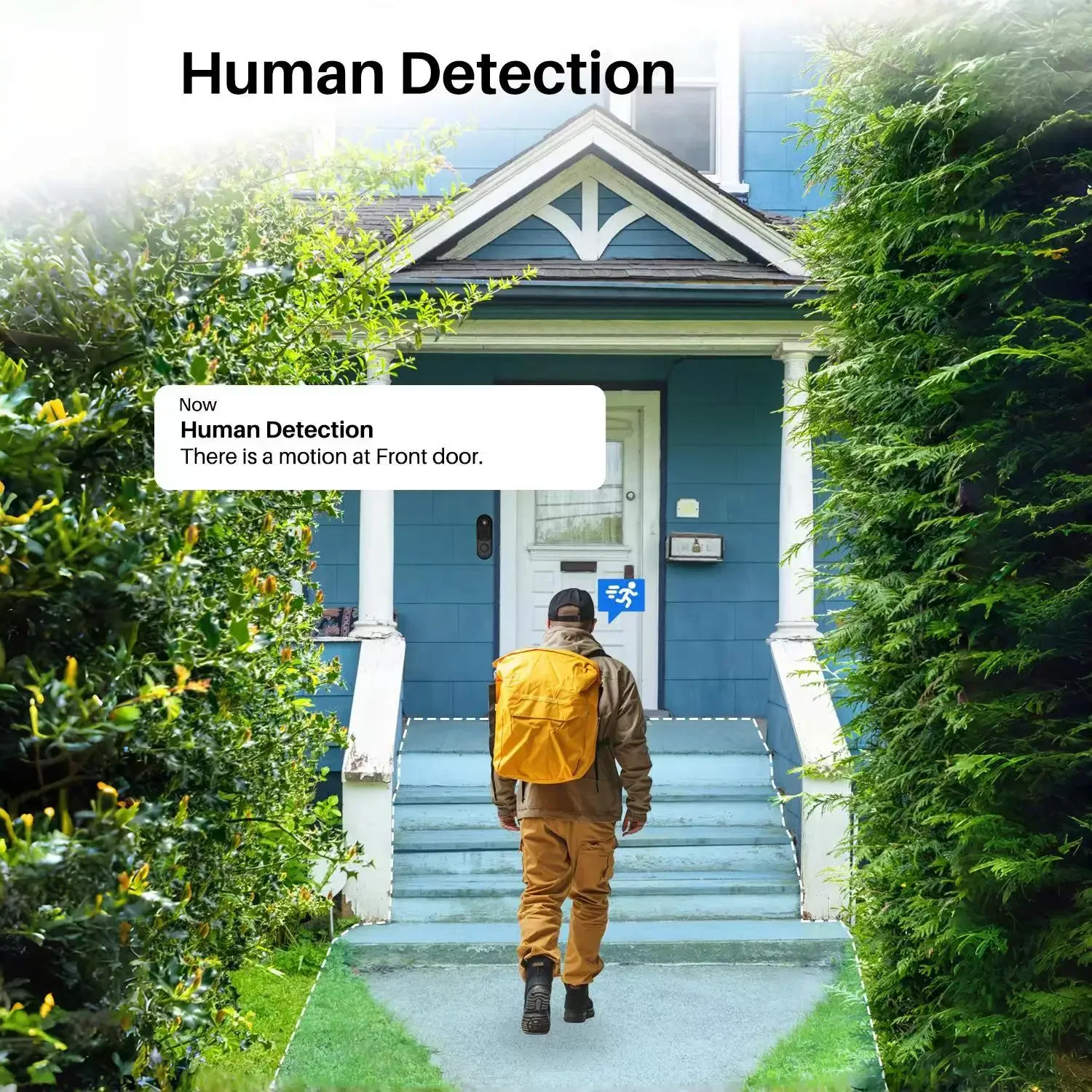 Smart Home Security Doorbell with WiFi Connection and Two-Way Audio Communication Outdoor Wireless WiFi Doorbell