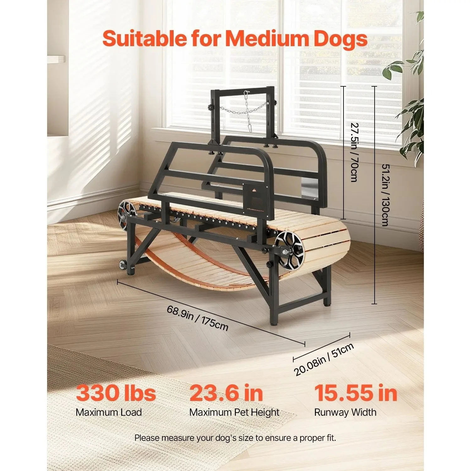 Indoor Pet Treadmill Dog Treadmill Sui for Medium Dogs Up to 220 Lbs Training Supplies