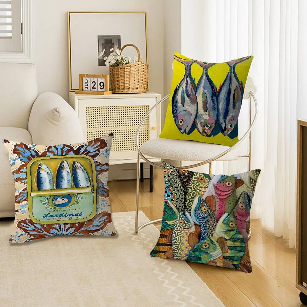 

Цветные наволочки с рисунком сардин и лобстеров, декоративные наволочки для дома и спальни, свадебные, очень мягкие