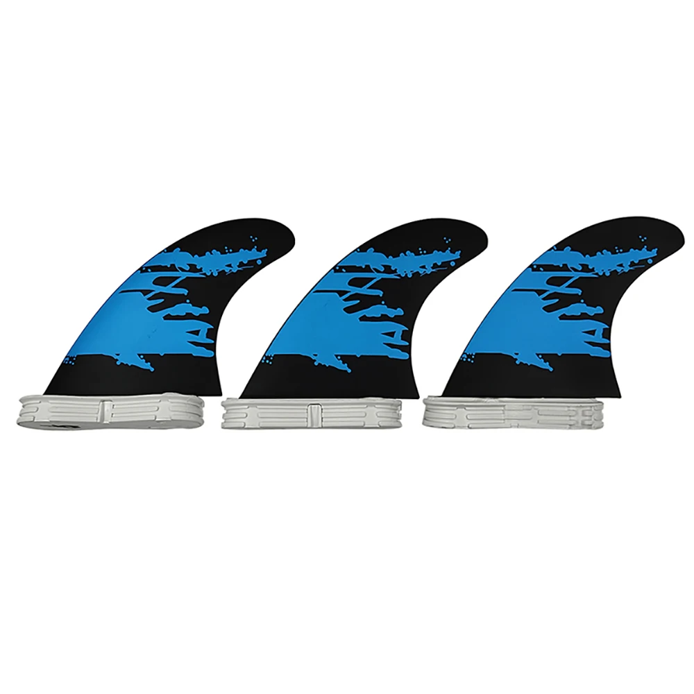 Multi-base Surf Fins M Tri Fin Set Thruster High Porformance Fiberglass 3 Fin Blue Surfboard Fins Surfing Stabilizer