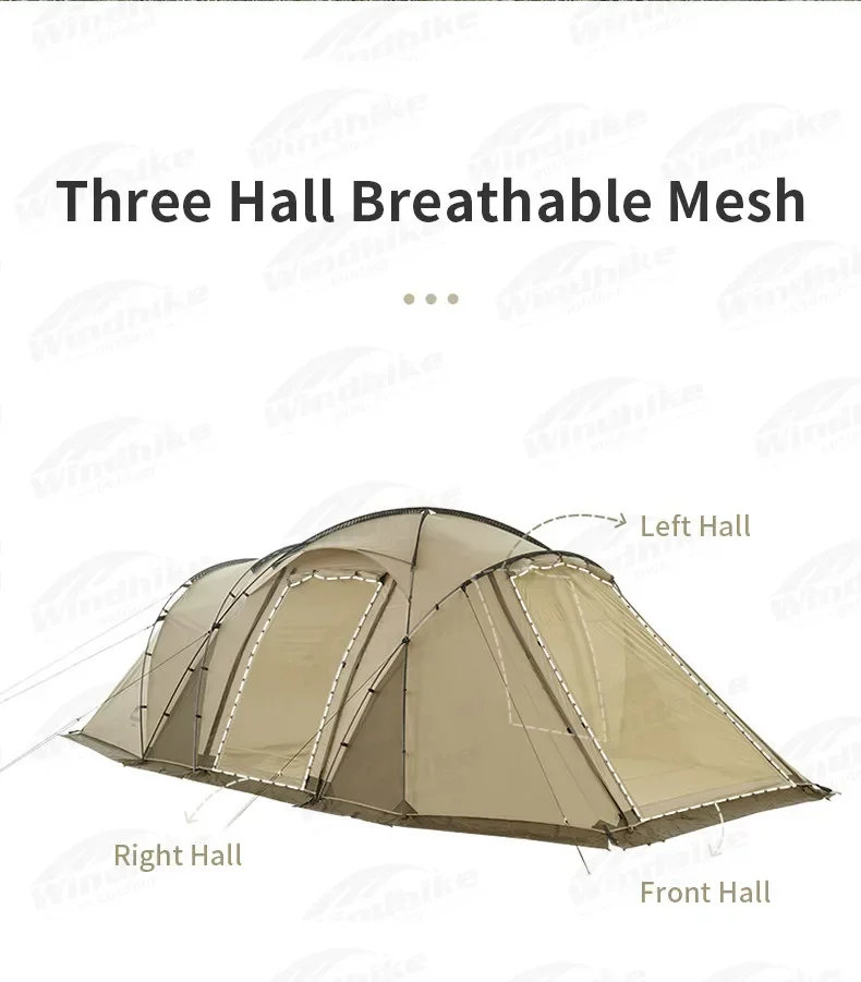 Naturehike Widder-Tunnelzelt, Camping, Outdoor, für 4–6 Personen, großes Raumzelt, 4-Jahreszeiten-Zelt, erweitertes Zelt, Familien-Reisezelt, wasserdicht – Detail 15