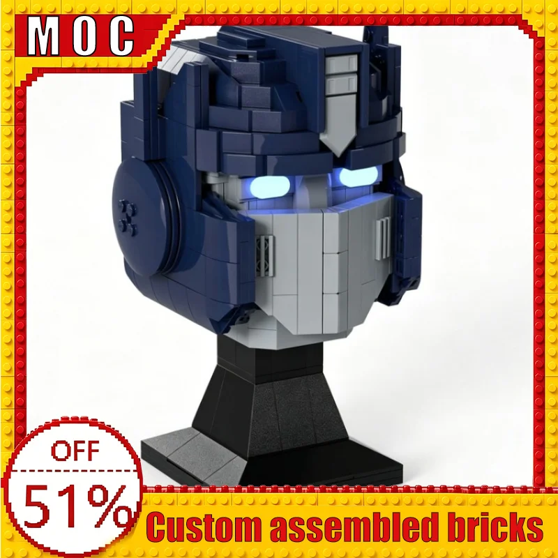 

645PCS Creative Bust MOC Model Helmet Standard Size Building Blocks Assembly Toy Collection Display Educational Birthday Gifts
